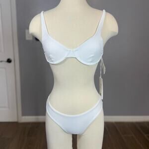 Rhythm. Classic Bikini Set, White, XS